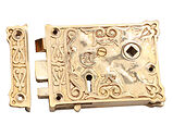 Spira Brass Floral Rim Lock, Polished Brass Unlacquered - SB7102PBUL