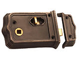 Spira Brass Gothic Rim Lock (110mm x 74mm), Pewter - SB7106PEW