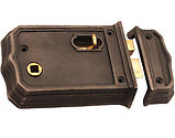 Spira Brass Gothic Rim Lock (130mm x 90mm), Pewter - SB7107PEW