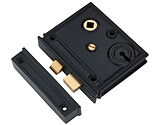 Spira Brass Vertical Rim Lock, Black - SB7109BLK