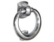 Prima Ring Door Knocker, Satin Chrome - SCP28