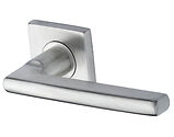 M Marcus Steel Line Apollo Grade 304 Door Handles On Square Rose, Satin Stainless Steel - SS-SQ-182-S (sold in pairs)