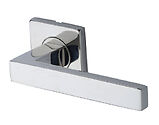 M Marcus Steel Line Latitude Grade 304 Door Handles On Square Rose, Polished Stainless Steel - SS-SQ662-P (sold in pairs)