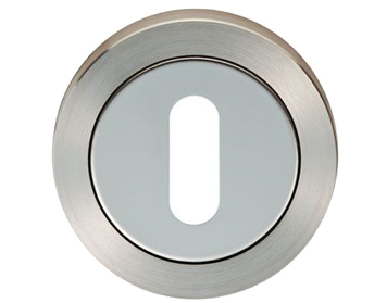 Eurospec Standard Profile Escutcheon, Dual Finish Polished Stainless Steel & Satin Stainless Steel - SWL103DUO