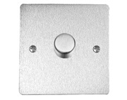 M Marcus Electrical Elite Flat Plate 1 Gang Dimmer Switches, Satin Chrome (Matt), 250 Watts OR 400 Watts - T03.971/250