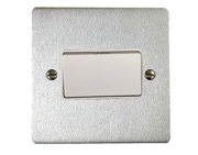 M Marcus Electrical Elite Flat Plate Fan Isolating Switches, Satin Chrome (Matt), Black Or White Trim - T03.990.SC