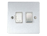 M Marcus Electrical Elite Flat Plate Fused Spurs (Switched), Satin Chrome (Matt), Black Or White Trim - T03.835.SC