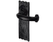 M Marcus Tudor Collection Colonial Door Handles, Rustic Black Iron - TC310 (sold in pairs)
