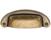 Heritage Brass Classic Drawer Cup Pull Handle (32mm C/C), Distressed Brass - TK5332-032-DBS