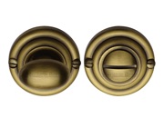 Heritage Brass Round 45mm Diameter Turn & Release, Antique Brass - V1015-AT