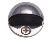 Heritage Brass Oval Floor Mounted Door Stop (47mm Diameter), Polished Chrome - V1080-PC
