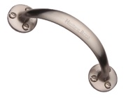 Heritage Brass Curved Bow Pull Handle, Satin Nickel - V1140-SN