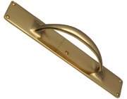 Heritage Brass Slim Pull Handle On 303mm Backplate, Polished Brass - V1155-PB