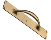 Heritage Brass Slim Pull Handle On 303mm Backplate, Satin Brass - V1155-SB