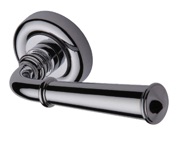 Heritage Brass Colonial Door Handles On Round Rose, Polished Chrome - V1932-PC (sold in pairs)