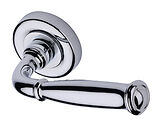 Heritage Brass Lincoln Design Door Handles On Round Rose, Polished Chrome - V1938-PC (sold in pairs)
