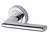 Heritage Brass Admiralty Design Door Handles On Round Rose, Polished Chrome - V2355-PC (sold in pairs)