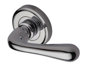 Heritage Brass Charlbury Door Handles On Round Rose, Polished Chrome - V3020-PC (sold in pairs)