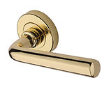Heritage Brass Octave Design Door Handles On Round Rose, Polished Brass - V4545-PB (sold in pairs)
