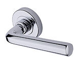 Heritage Brass Octave Design Door Handles On Round Rose, Polished Chrome - V4545-PC (sold in pairs)