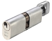 Zoo Hardware Vier Precision Oval Profile 5 Pin Cylinder & Turns (60mm, 70mm OR 80mm), Satin Chrome - V5OP60CTSCE