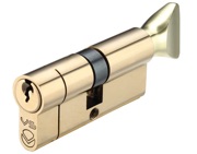 Zoo Hardware Vier Precision Euro Profile Cylinder & Turn (Various Sizes), Polished Brass - V5EP60CTPBE