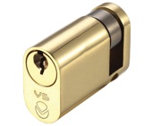Zoo Hardware Vier Precision Oval Profile 5 Pin Single Cylinders (40mm OR 45mm), Polished Brass - V5OP40SPBE