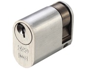 Zoo Hardware Vier Precision Oval Profile 5 Pin Single Cylinders (40mm OR 45mm), Satin Chrome - V5OP40SSCE