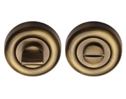 Heritage Brass Round 53mm Diameter Turn & Release, Antique Brass - V6720-AT