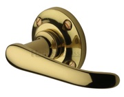 Heritage Brass Windsor Door Handles On Round Rose, Polished Brass - V720-PB (sold in pairs)