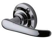 Heritage Brass Windsor Door Handles On Round Rose, Polished Chrome - V720-PC (sold in pairs)
