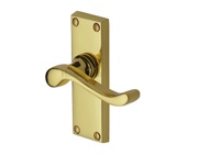 Heritage Brass Bedford Short Polished Brass Door Handles - V800-PB (sold in pairs)