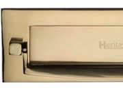 Heritage Brass Postal Knocker Letter Plate (254mm x 79mm), Polished Brass - V830-PB