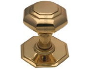 Heritage Brass Octagonal Tiered Centre Door Knob, Polished Brass - V890-PB