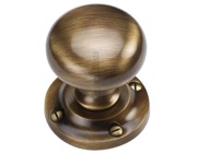 Heritage Brass Victoria Mortice Door Knobs, Antique Brass - V980-AT (sold in pairs)