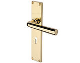 Heritage Brass Octave Door Handles On 200mm Backplate, Polished Brass - VT5900-PB (sold in pairs)