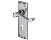 Heritage Brass Edwardian Polished Chrome Door Handles - W3200-PC (sold in pairs)