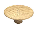 Heritage Brass Wooden Mushroom Cabinet Knob Split Design (48mm OR 64mm Diameter), Oak Finish - W4466-48-OAK