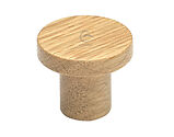 Heritage Brass Wooden Round Cabinet Knob Circum Design (33mm OR 48mm Diameter), Oak Finish - W4470-33-OAK