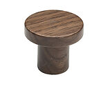 Heritage Brass Wooden Round Cabinet Knob Circum Design (33mm OR 48mm Diameter), Walnut Finish - W4470-33-WAL