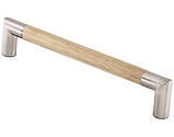 Heritage Brass Wooden Angle Cabinet Pull Handle (192mm c/c), Oak Finish - W7623-192-OAK