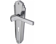 Heritage Brass Waldorf Art Deco Style Door Handles, Polished Chrome - WAL6500-PC (sold in pairs)