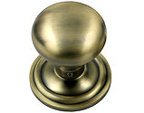 Prima Mushroom Concealed Fix Un-Sprung Mortice Door Knob (60mm Diameter), Antique Brass - XL2029 (sold in pairs)