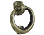Prima Ring Door Knockers, Antique Brass - XL28