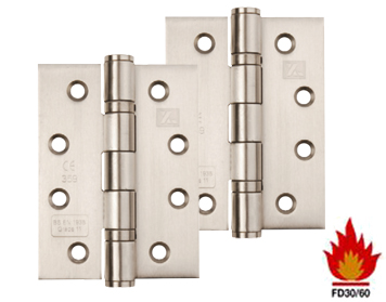 Excel Hardware 4 Inch Fire Rated Stainless Steel Ball Bearing Hinges, Polished, Satin, Or (PVD) Brass - XL835 (sold in pairs)