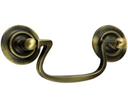 Prima Swan Neck Pull Handle (76mm OR 91mm C/C), Antique Brass - XL992