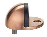 Zoo Hardware Floor Mounted Oval Door Stop With Locating Pin (45mm Diameter), Tuscan Rose Gold - ZAS06B-TRG