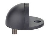 Zoo Hardware Floor Mounted Oval Door Stop With Locating Pin (45mm Diameter), Powder Coated Black - ZAS06B-PCB