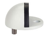 Zoo Hardware Floor Mounted Oval Door Stop With Locating Pin (45mm Diameter), Powder Coated White - ZAS06B-PCW
