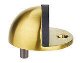 Zoo Hardware Floor Mounted Oval Door Stop With Locating Pin (45mm Diameter), PVD Satin Brass - ZAS06B-PVDSB